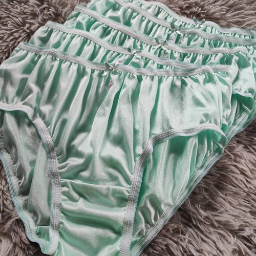 7 Green Bikini Panty Women Underwear Light Nylon Soft Silky Briefs Hip38"- 42"XL - Picture 7 of 11