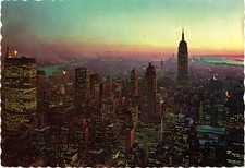 Panorama of NYC Skyline - Empire State Building Postcard Unposted