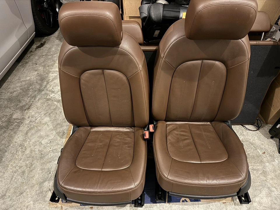 AUDI A6 C7 2012-2017 asientos delanteros/traseros de cuero marrón OEM* Foto 2 de 4