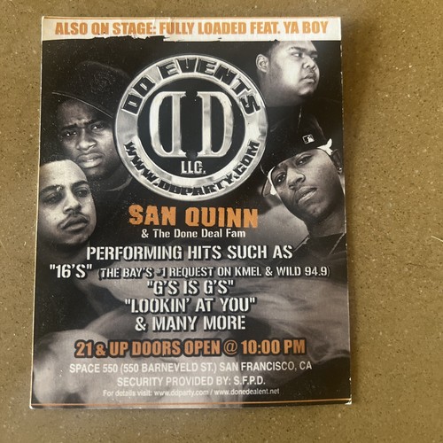 VTG 2004 San Quinn Concert San Francisco FLYER HIP HOP RAP HANDBILL Bay Area - Picture 2 of 9