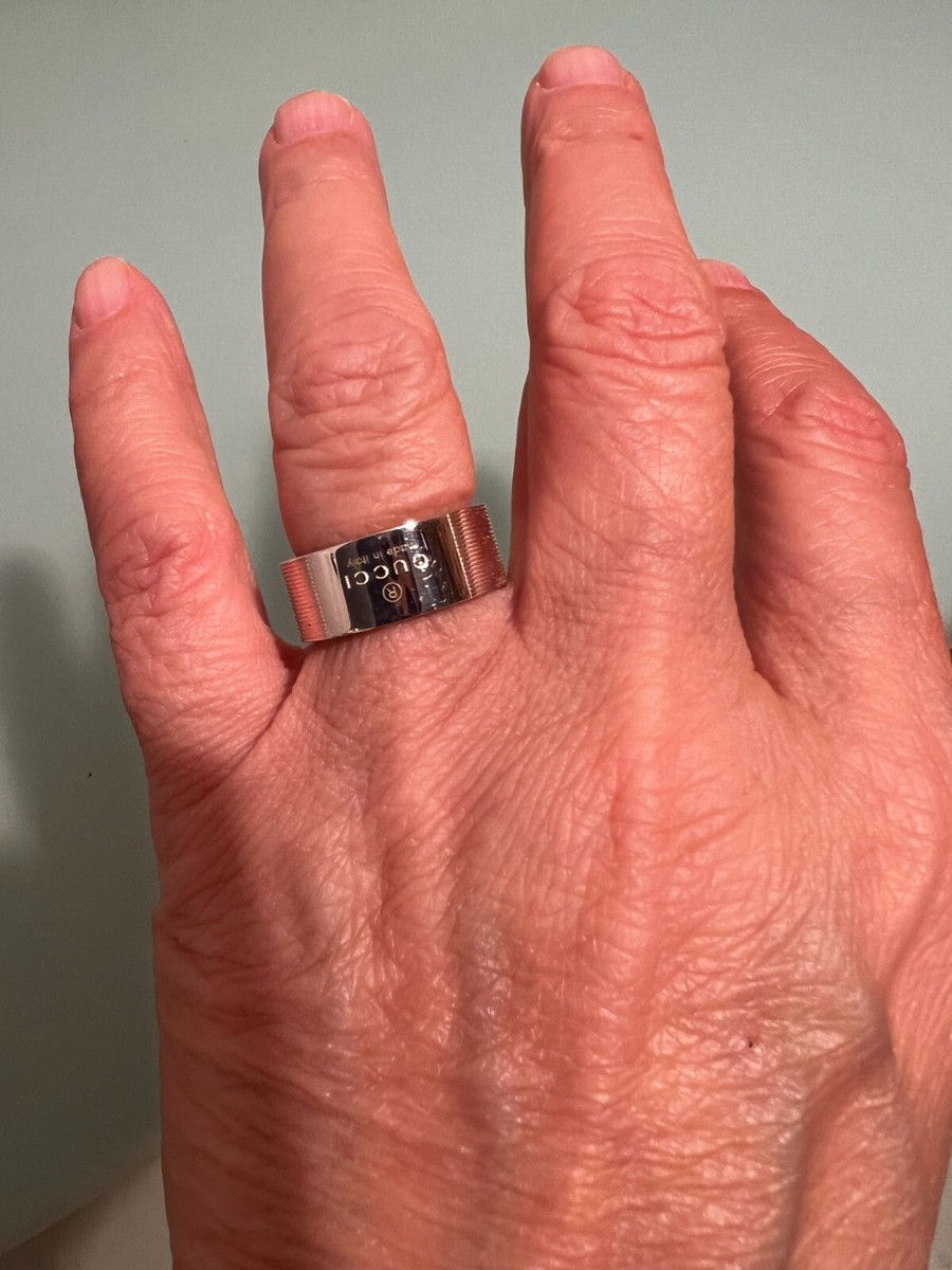 NIB Authentic Gucci Sterling 925 Silver Signature Band Ring NIB Authentic Gucci Sterling 925 Silver Signature Band Ring