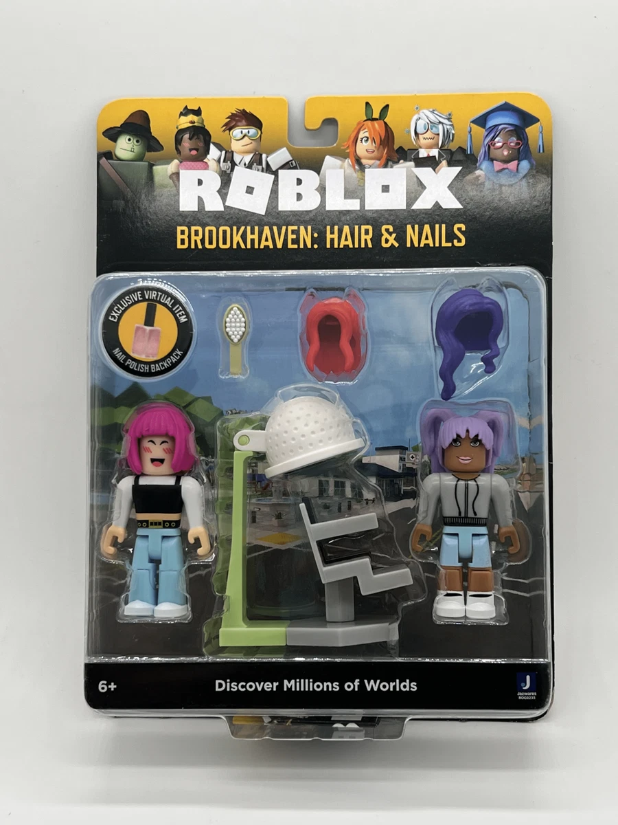 Roblox Collection Brookhaven Hair & Nails 3 Action Figures w