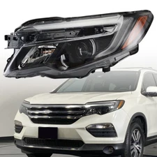 Halogen Headlight Assembly For 2016-2018 Honda Pilot Left Driver Headlamp 2Pin