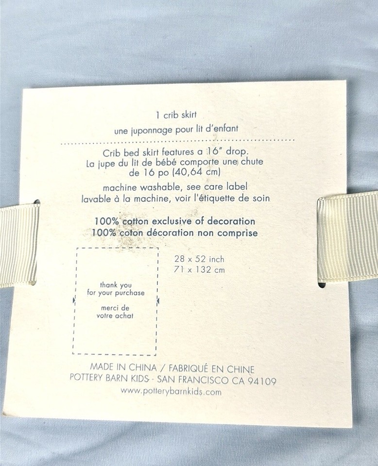 NWT Pottery Barn Kids Jackson Crib Bed Skirt Whales Fish Cotton Blue eBay