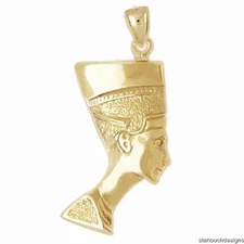 New 14k Yellow Gold Nefertiti Pendant