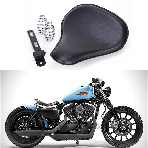 Asiento de conductor solo de resorte negro para Harley Davidson Softail Slim Bobber motocicleta Foto 2 de 4