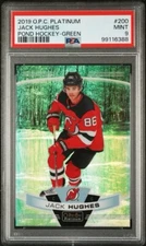 JACK HUGHES 2019 O-Pee-Chee Platinum Pond Hockey Green SSP PSA 9 MINT Rookie RC