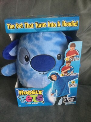 HUGGLE PETS ANIMAL HOODIE BLUE SNUGGLY PUPPY ONE SIZE FITS ALL AGES 3+ - NEW