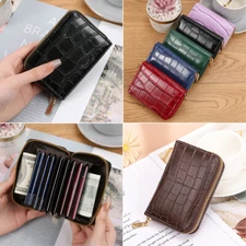 Zipper Mini Purse Wallet Card Change Bag Coin Pouch Crocodile Pattern Holder US
