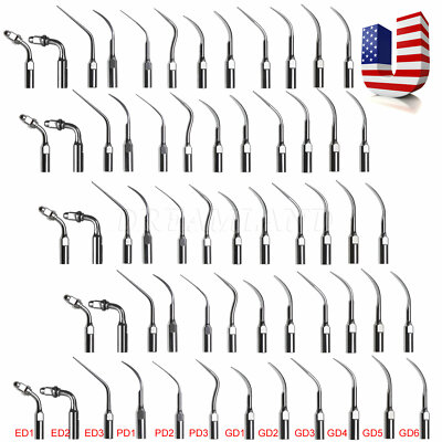 5pcs USA Dental Ultrasonic Scaler Endo Perio Tips For DTE SATELEC