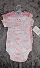 NWT, Baby Kiss 3 Pack Bodysuits , Pink / Orange / Flowers, 0-3 Months, Item 06