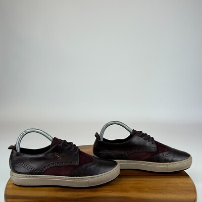 Womens Geox Breeda Maroon Leather Casual Comfort Wingtip Sneakers Shoes Size 38