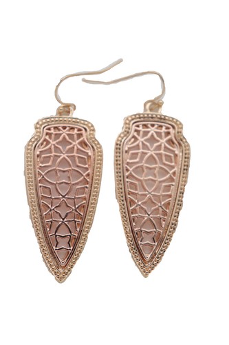 Women Hook Earring Rose Gold Color Metal Arrowhead Viking Hunter Fashion Jewelry - Picture 10 of 12