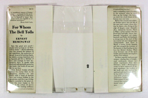 True 1st/1st ED A "For Whom the Bell Tolls" Ernest Hemingway HC w/DJ Scribner's - Picture 6 of 9