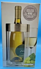 Prodyne Iceless White Wine Cooler Chiller Thick Acrylic & Stainless Steel Party