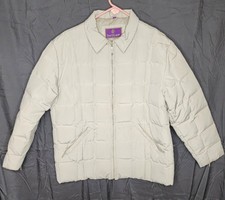Burry Lane Tan Women's Puffer Winter Jacket Full Zip Pockets Size M