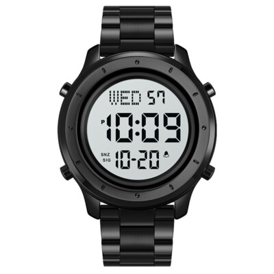 Mens Digital Watches Sports New Top Stainless Steel Waterproof Quartz Wristwatch