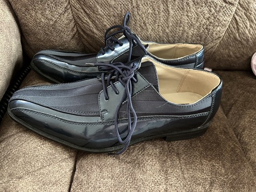 Men's Stacy Adams Blue Royalty Lace Up Tuxedo Shoes -size 8.5 New - Picture 2 of 9
