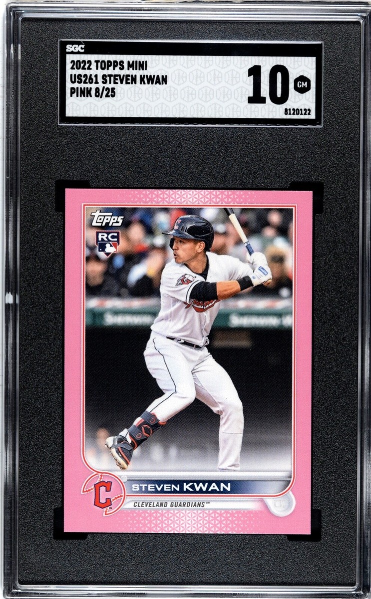🔥2022 Topps Mini Pink Parallel #US261 Steven Kwan Guardians RC 8