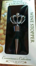 Wine Country Bottle Stopper Silver Crown Shape Top Connoisseur's Collection NEW