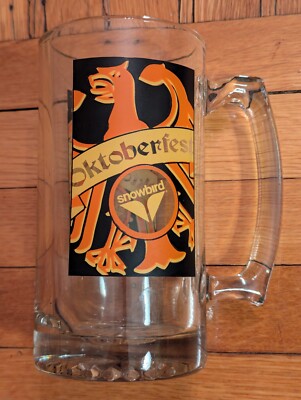 SNOWBIRD SKI RESORT, UTAH - OKTOBERFEST COLLECTIBLE HEAVY GLASS BEER STEIN - 7'' 