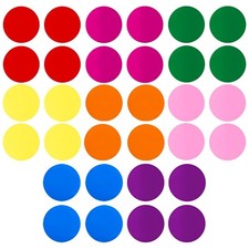 AIEX 32 Pcs 6inch Dry Erase Dots Circles, Removable Colorful Vinyl Line Up Do...
