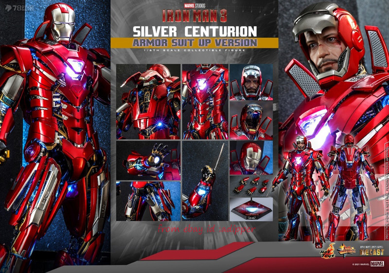 Hot Toys Mms618d43 Iron Man 1/6th Scale Silver Centurion (Armor