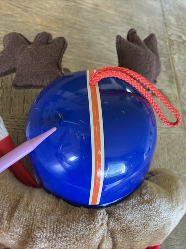 DENVER BRONCOS Plush Reindeer Football Helmet 22" Vintage Christmas Stocking - Picture 7 of 10