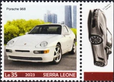 PORSCHE 968 Sports Car Stamp (2023 Sierra Leone)