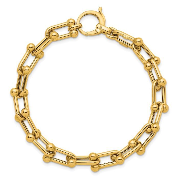 18K Solid Yellow Gold Mariner Link Chain Bracelet | eBay