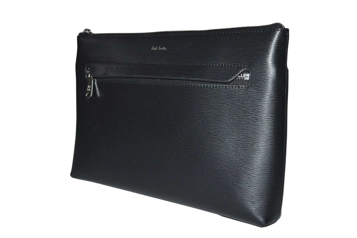 Paul Smith Mainline Black Leather Embossed Clutch Bag Mens Paul Smith Mainline Black Leather Embossed Clutch Bag Mens
