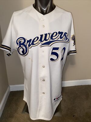 Milwaukee Brewers #52 Authentic Majestic Vintage Home 2000's