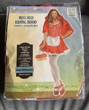 2 Piece Juniors Miss Red Riding Hood Halloween Costume Medium 7-9 