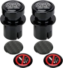 Cigarette Lighter Socket Cover Cap 2 Pack, for Car Power Port Outlet