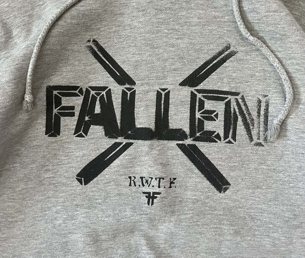 Vtg 90s Medium Fallen Skateboarding Pullover Grey Hoodie Chris