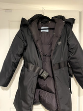 Prada Black Puffer Winter Coat Jacket Sz 40 Medium