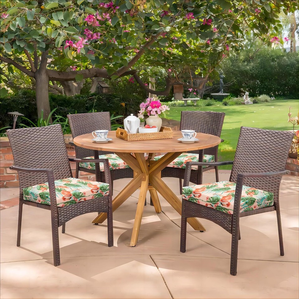 Outdoor Chair Cushions Set of 4 Square Corner Waterproof U.S