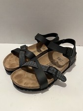 Birkenstock Birkis Lillie Black Plaid Leather Strappy Sandals Women  s EU 37 US 6