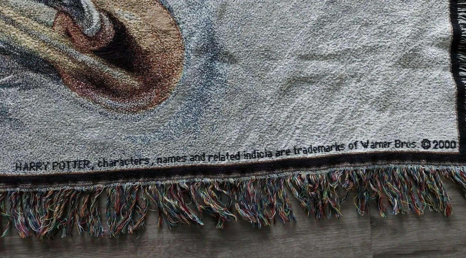 2000 Harry Potter Quidditch Game Woven Tapestry Throw Blanket Vintage