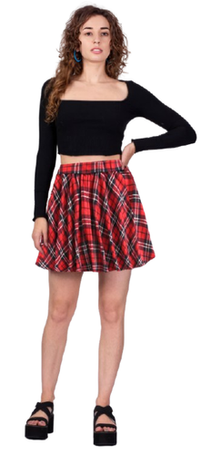 Girls Mini Flared Skater Skirt Elasticated Waist Stretchy Casual Everyday Wear - Picture 44 of 66