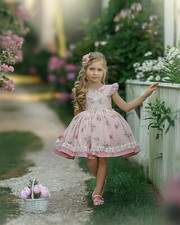 NWT Dollcake Her Rose Garden set w/bag Dress Size 6 Pink flower dress