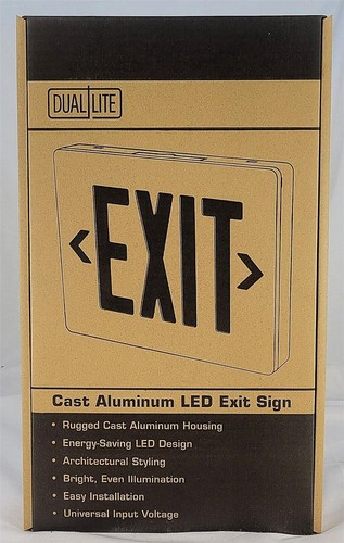 Hubbell SESGWV11 Die Cast Aluminum LED Exit Sign White Green Letters Single Face - Picture 6 of 9