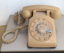 Vintage 1960 s TAN ROTARY TELEPHONE Beige