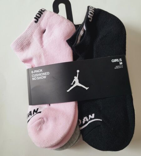 Air Jordan 6-pack chaussettes no show sport chaussettes légères taille M 4-10 rose rouge - Photo 1 sur 7