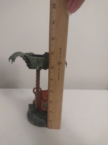 Vtg Monkey Palm Tree Tole Metal Candle Holder 7” T Marble Petites Choses - Picture 8 of 9
