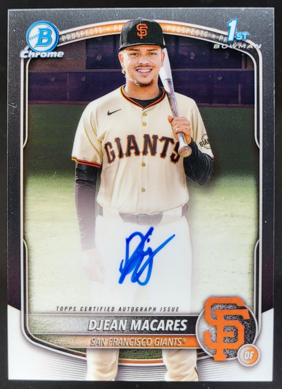 2025 Bowman Chrome Djean Macares Auto 1st Prospect Giants RM5