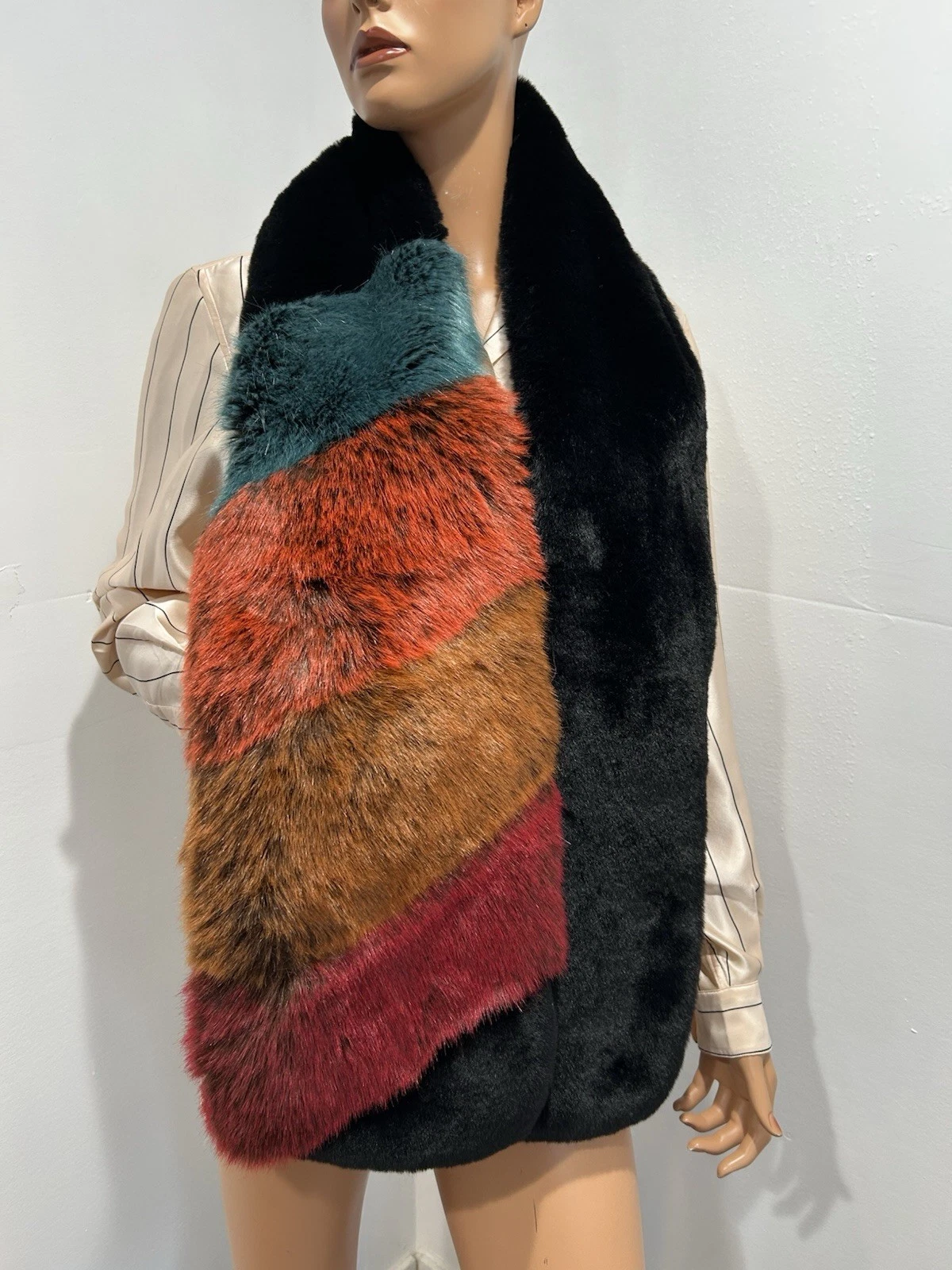 fur scarf Top shop Black Multiple Color Soft And Warm