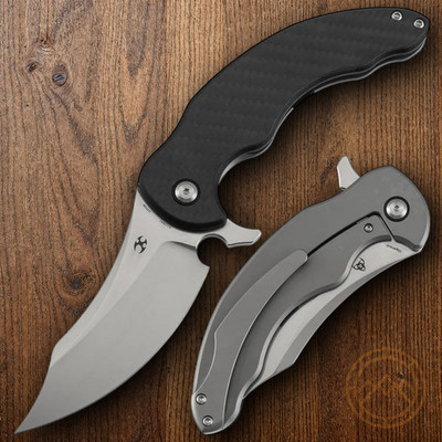 Kansept Knives Folding Knife 3.75'' CPM S35VN Steel Blade CF/Titanium Handle