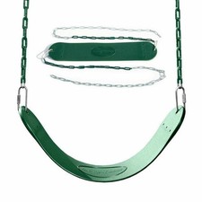 Swing-N-Slide Swing Seat We Put Kids First Green Seat Coated Green Chain LA3378