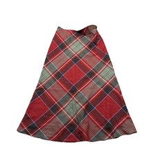 Lauren Ralph Lauren Red Tartan Plaid Wool Maxi Skirt Size 6 Vintage Repair